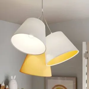 Hängelampe Zsofia Maco Design, dimmbar, weiß / opal, für Wohn- / Esszimmer, Textil / Stoff / Seide, Junges Wohnen, Pendelleuchte