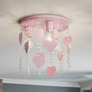 Deckenlampe Corazon Eko-Light, dimmbar, violett / pink / rose, für Kinderzimmer, Metall, Junges Wohnen, Deckenlampe