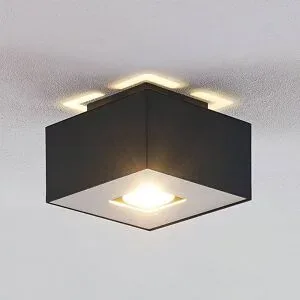Deckenlampe Kasi Lindby, dimmbar, schwarz, für Wohn- / Esszimmer, Metall, Modern, Deckenlampe