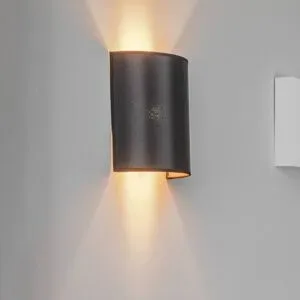 Wandlampe Satin Euluna, dimmbar, schwarz, für Wohn- / Esszimmer, Textil / Stoff / Seide, Wandleuchte, Wandlampe Innen
