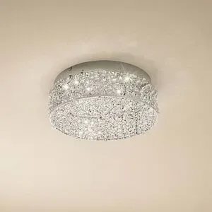 LED Deckenlampe Felias Lucande, chrom / silber, für Schlafzimmer, Modern, LED Deckenleuchte