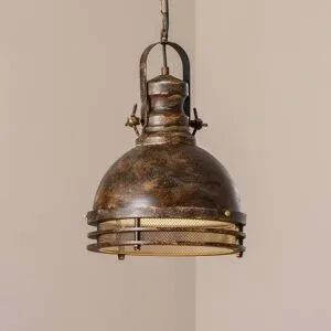 Hängelampe Saglam Opviq, dimmbar, bronze / altmessing, für Wohn- / Esszimmer, Metall, Vintage, Pendelleuchte