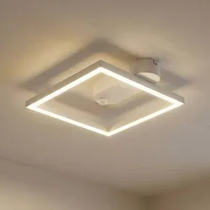Deckenlampe mit Bewegungsmelder Yulla Lindby, weiß / opal, für Flurbereich, Aluminium, Modern, Deckenlampe mit Sensor