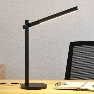 LED Schreibtischlampe Loretta Lindby, dimmbar, schwarz, für Arbeitszimmer / Büro, Kunststoff, Modern, LED Tischlampe