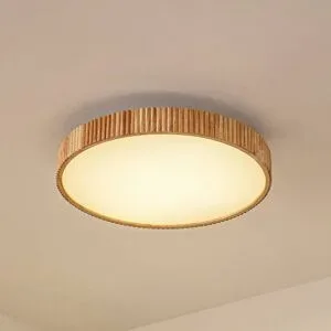 LED Deckenlampe Velua Lindby, dimmbar, Holz hell, für Wohn- / Esszimmer, Holz, Modern, LED Deckenleuchte