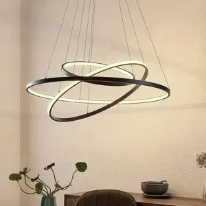 Hängelampe Ezana Lucande, dimmbar, schwarz, für Wohn- / Esszimmer, Metall, Modern
