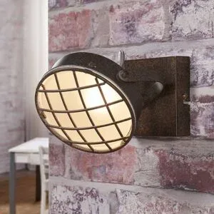 Lindby Strahler Tamin, rostfarben, 1-flammig, Glas, G9 Tamin Lindby, dimmbar, braun / rost, für Wohn- / Esszimmer, Metall, Industrielles Design, Strahler