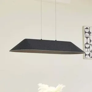 Hängelampe Naelle Lucande, dimmbar, schwarz, für Wohn- / Esszimmer, Textil / Stoff / Seide, Modern