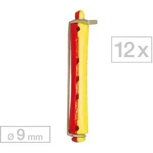 Efalock Dauerwellwickler kurz Rot/Gelb Ø 9 mm, Pro Packung 12 Stück