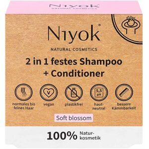 Niyok 2 in 1 festes Shampoo + Conditioner - Soft blossom 80 g