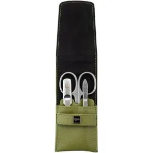 Nippes Maniküre Set Verde Eukalyptus Leder 3-teilig