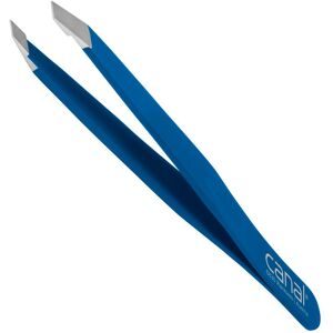 Canal Haarpinzette, schräg, satin, rostfrei, 9 cm Dunkelblau