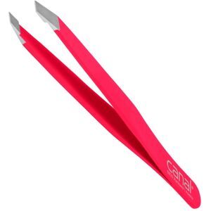 Canal Haarpinzette, schräg, satin, rostfrei, 9 cm Fuxia