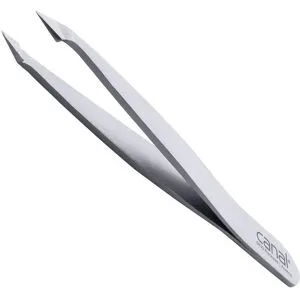 Canal Haarpinzette, schräg/spitz, satin, rostfrei, 9 cm