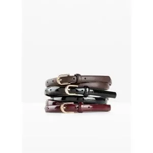 bonprix Gürtel (3er Pack) in Lacklederoptikschwarz 100Damen