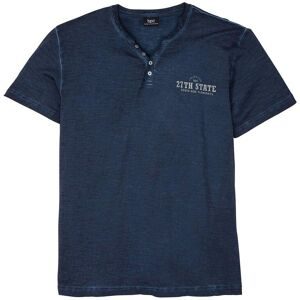 bonprix Henleyshirt, Kurzarm in gewaschener Optik aus reiner Bio-Baumwolleblau 64Herren