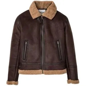bonprix Lederimitat-Jacke mit Teddyfutterbraun 50Herren