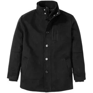 bonprix Winterjacke mit Windfang in Wolloptikschwarz 56Herren