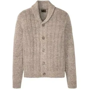 bonprix Strickjacke mit Rippenmusterbeige 60Herren