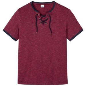 bonprix T-Shirt mit Schnürung aus Bio-Baumwollerot 60Herren