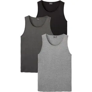 bonprix Tanktop in Regular Fit (3er Pack)grau 52Herren