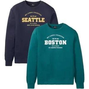 bonprix Sweatshirt (2er Pack)blau 64Herren