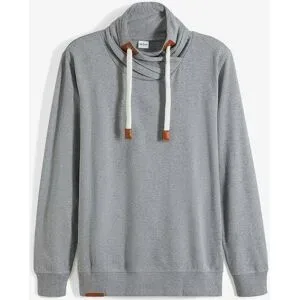 bonprix Schalkragen-Sweatshirt mit Lederimitat Detailsgrau 56Herren