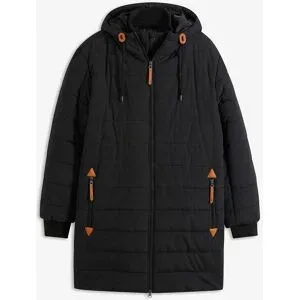 bonprix Steppjacke mit Kapuze mit Lederimitat-Details, wärmende Wattierung, Regular Fit