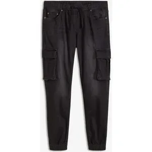 bonprix Slim-Fit Cargo-Jeans-Jogger mit Dehnbund, Straightschwarz 58Herren