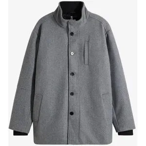 bonprix Winterjacke mit Windfang in Wolloptikgrau 62Herren