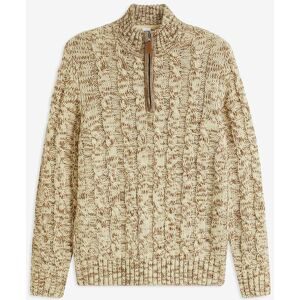 bonprix Melierter Troyer mit  Zopfmusterbeige 56Herren