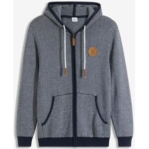bonprix Strickjacke mit Kapuze aus reiner Baumwolleblau 64Herren