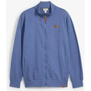 bonprix Stehkragen-Sweatjacke mit Lederimitat-Detailsblau 60Herren