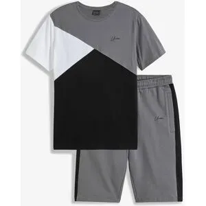 bonprix T-Shirt und Sweat-Bermuda (2-tlg.Set)grau 64Herren
