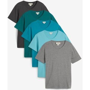 bonprix T-Shirt mit V-Ausschnitt (5er Pack)grün 48Herren