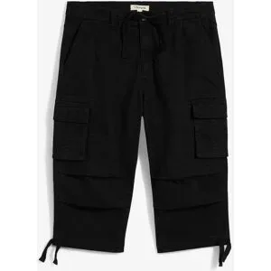bonprix Loose Fit Stretch-3/4-Cargohose, Loose Fitschwarz 60Herren