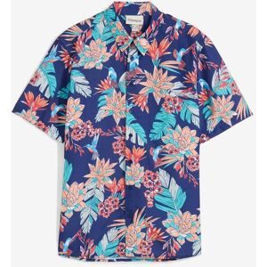 bonprix Kurzarmhemd aus Viskose in Regular Fitblau 47Herren
