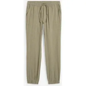 bonprix Regular Fit Schlupfhose aus weichem Musselin, Taperedgrau 60Herren