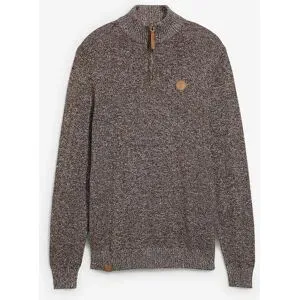 bonprix Troyer-Pullover mit reiner Baumwollebraun 60Herren