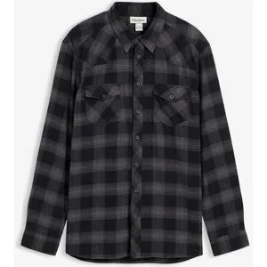 bonprix Flanellhemd aus reiner Baumwolleschwarz 43Herren