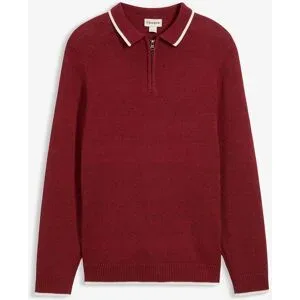 bonprix Polo Pullover mit recycelter Baumwollerot 60Herren
