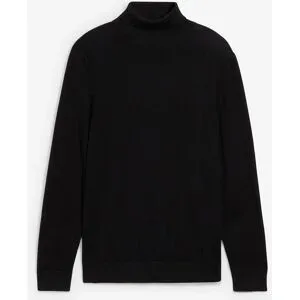 bonprix Feinstrick-Rollkragenpullover mit edler Merinowolle, Slim- Fitschwarz 44Herren