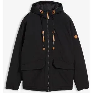 bonprix Winterjacke mit Lederimitat-Detailsschwarz 48Herren