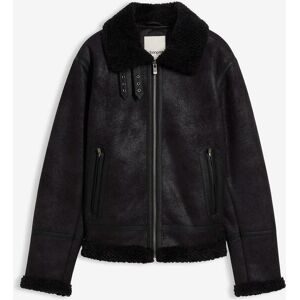 bonprix Lederimitat-Jacke mit Teddyfutterschwarz 52Herren