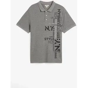 bonprix Piqué-Poloshirt aus reiner Baumwolle Slim Fit, Kurzarmgrau 64Herren