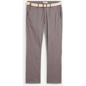 bonprix Regular Fit Chinohose mit Dehnbund und Gürtel, Straightgrau 60Herren