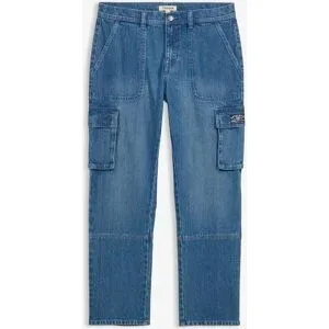 bonprix Relaxed-Fit Cargo-Jeans, Straightblau 40Herren