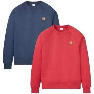 bonprix Sweatshirt, 2 Stk. Regular Fit, unifarben, aus Baumwolle und Polyester