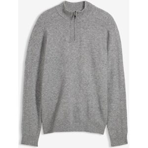bonprix Troyer-Feinstrickpullover mit Wollanteilgrau 64Herren