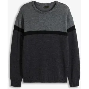 bonprix Strickpullover mit Rundhalsausschnitt, Regular Fit, im colorblocking Look